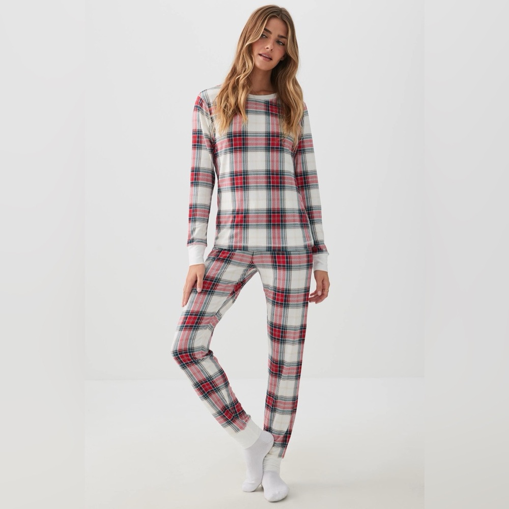 ARDENE Plaid Skinny Jogger Pajama Set, Size XS, NWT